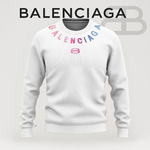 Balenciaga Bold Statement Sweater in White