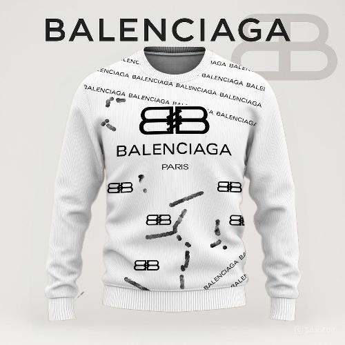 Balenciaga Bold Statement Sweater in White and Black