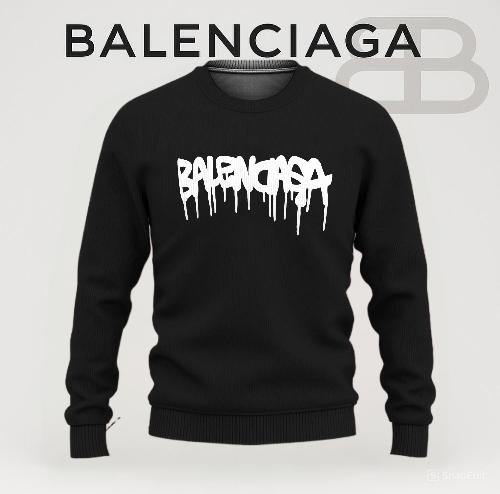 Balenciaga Dripping Logo Sweater Black Luxe Edition