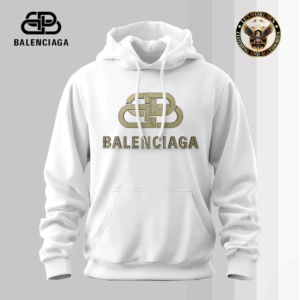 Balenciaga Gold Logo Hoodie Luxury Statement Sweater