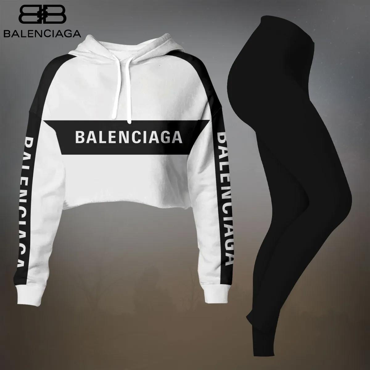 Balenciaga Iconic Cropped Hoodie + Leggings Set