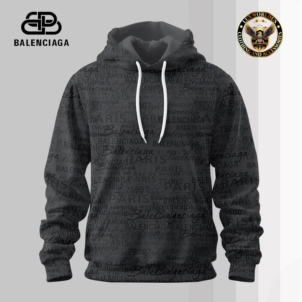 Balenciaga Statement Hoodie in Black and Gray