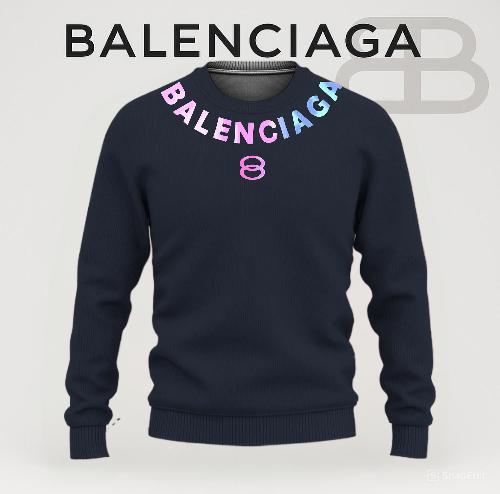 Balenciaga Statement Logo Sweater Midnight Blue