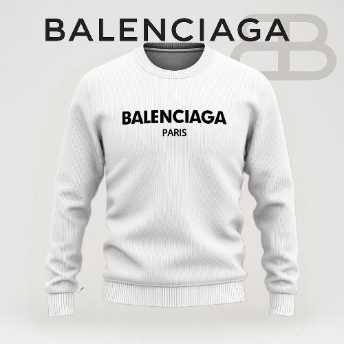 Balenciaga Statement Sweater in White and Bold Print