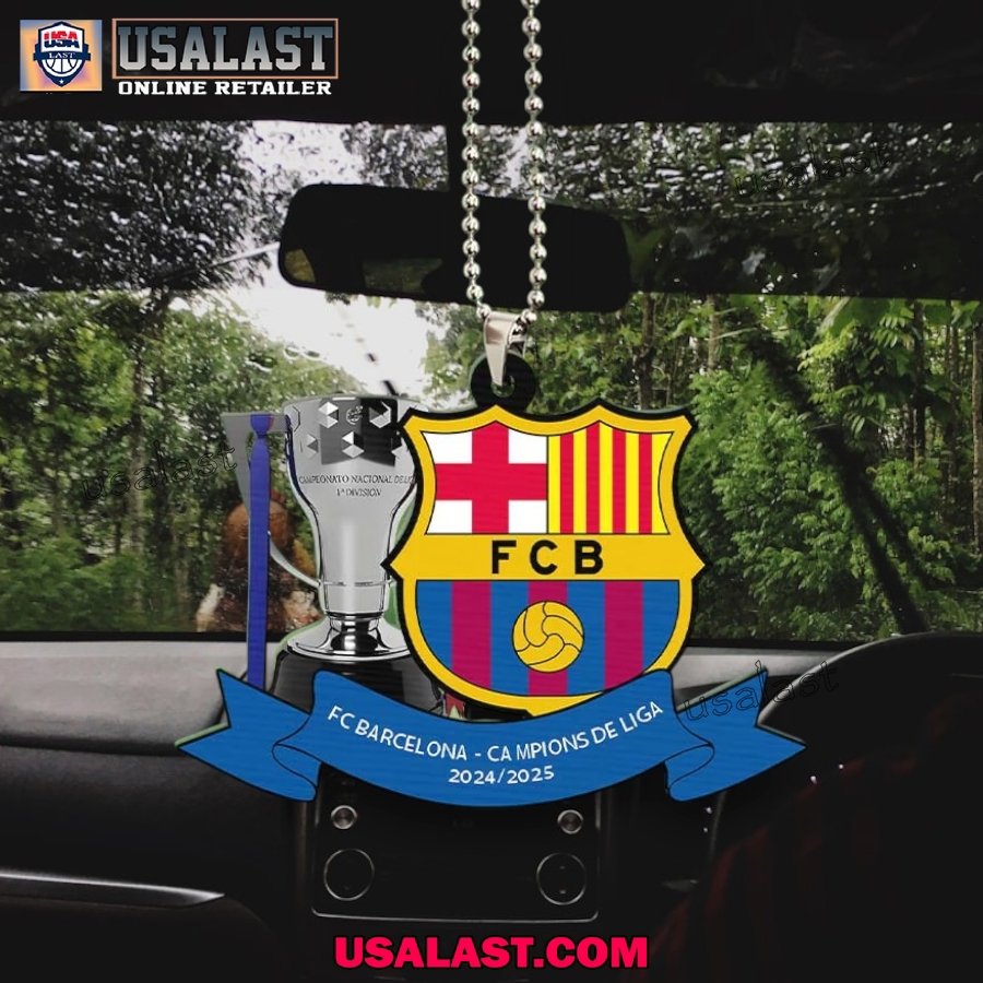 Barcelona FC Statement Ornament with Trophy Charm and Bold Shield Design