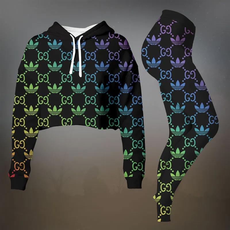 Bold Adidas x Gucci Rainbow Hoodie Set