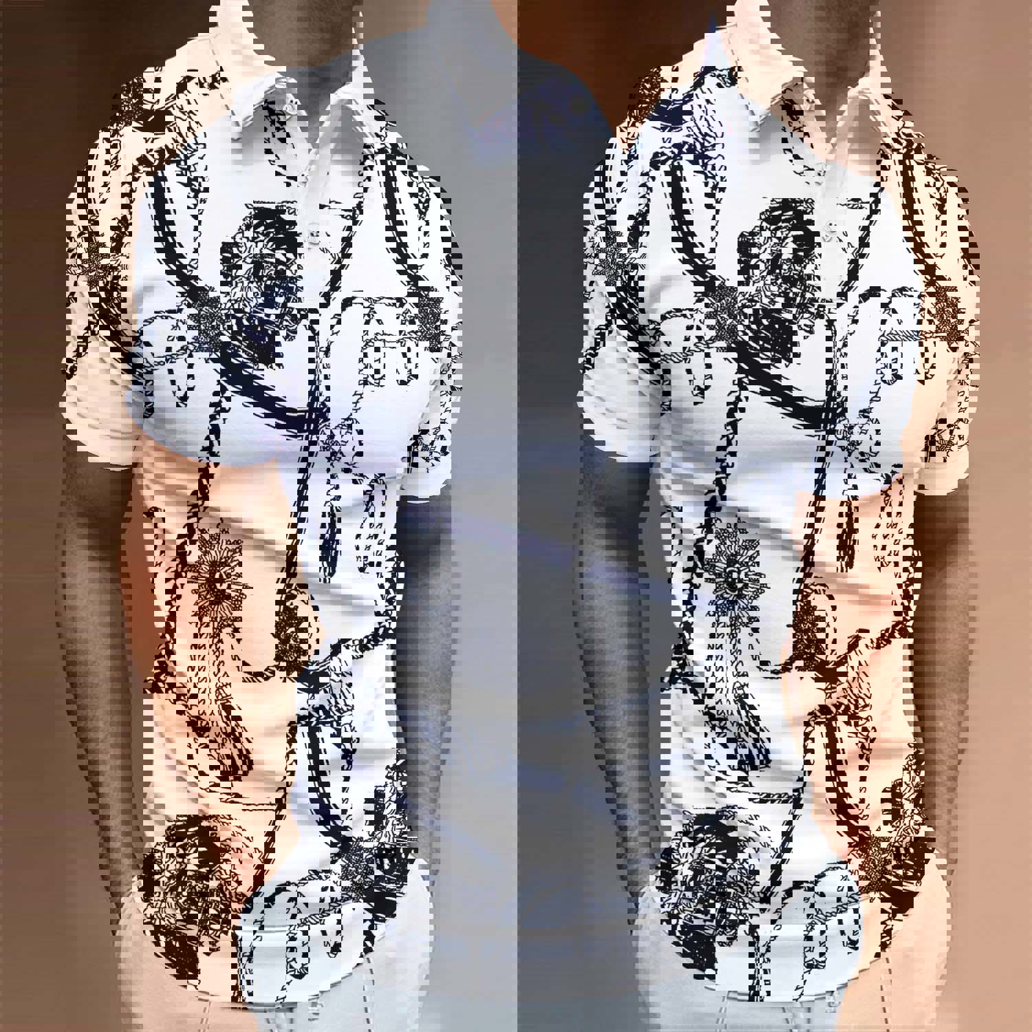 Bold Statement Polo in Edgy Print