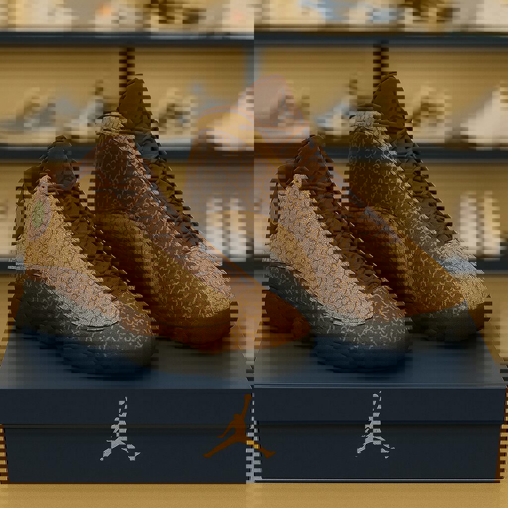 Brown GG Monogram Jordan 13 Sneaker Luxury Edition