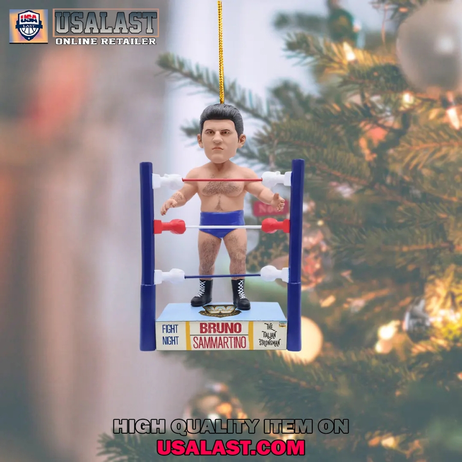 Bruno Sammartino Bobblehead Boxing Ring Ornament