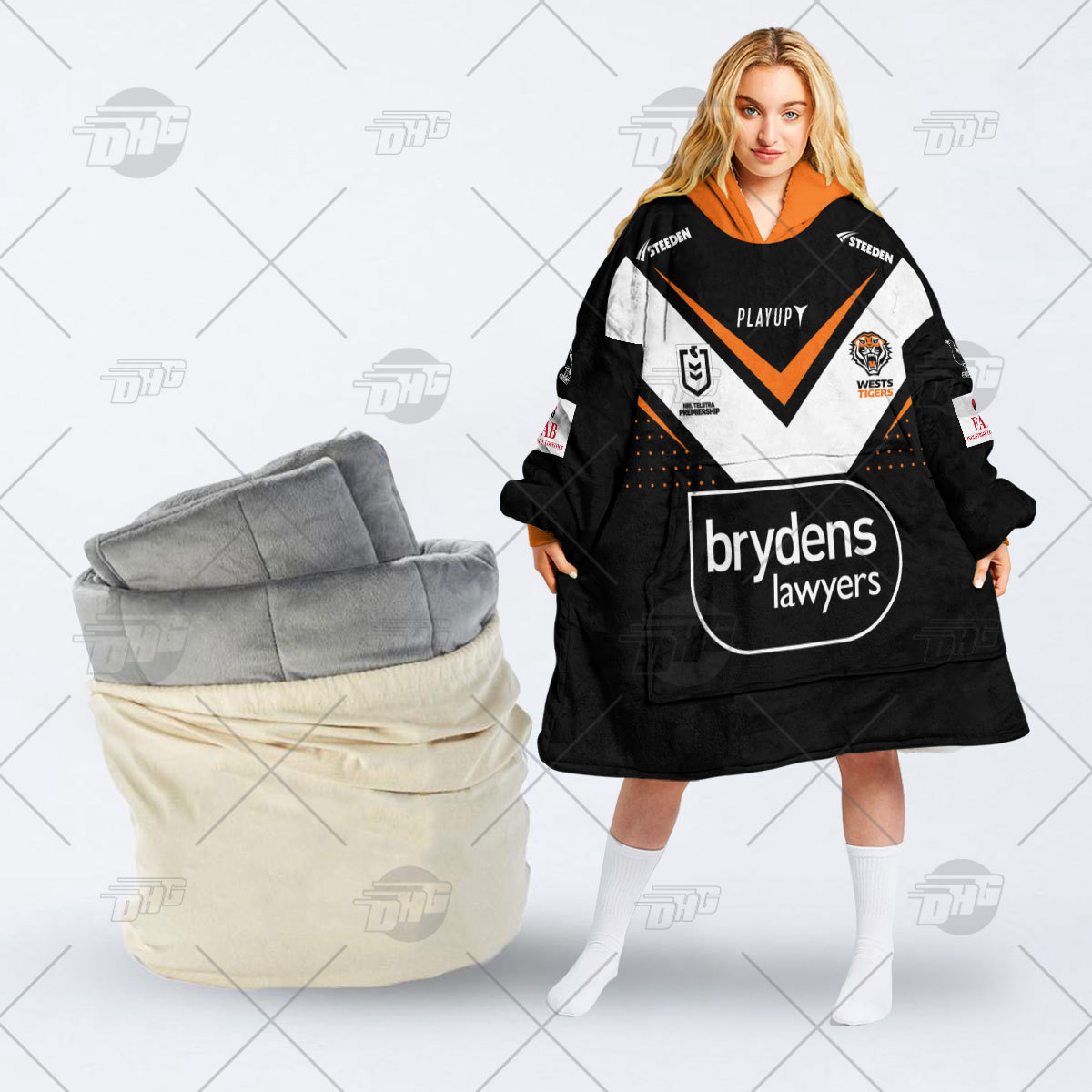 Brydens Lawyers and PlayUp Wests Tigers Blanket Hoodie