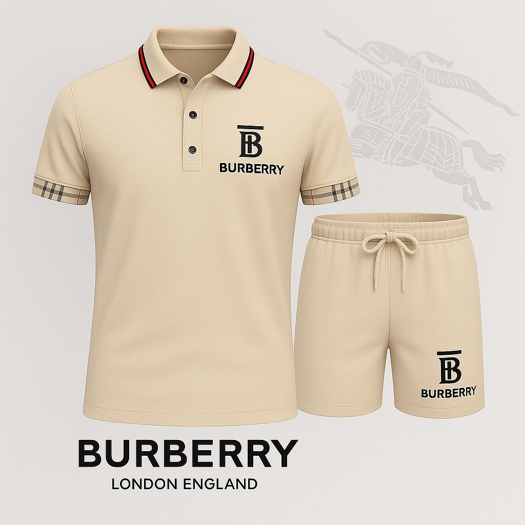 Burberry Beige Polo Short Minimalist Luxe Wear