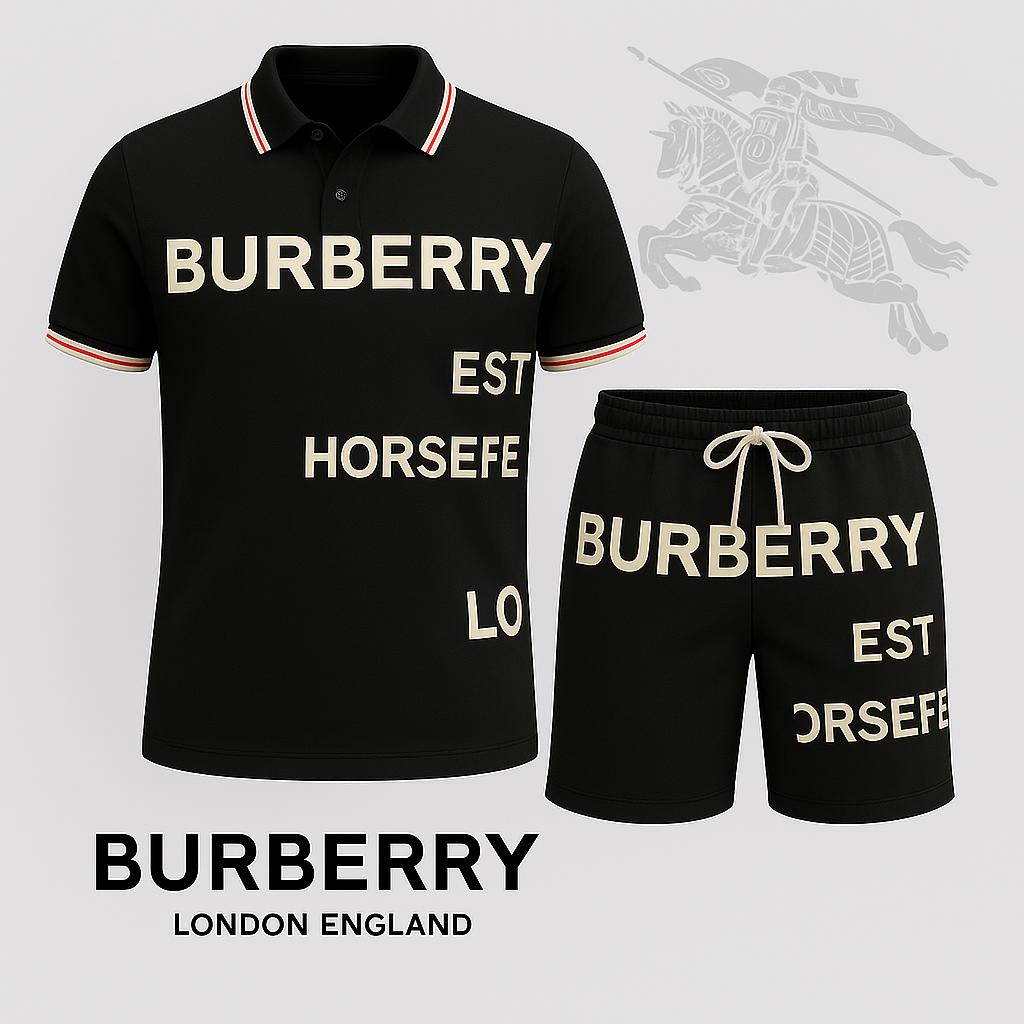 Burberry Black Polo Short Bold Statement Piece