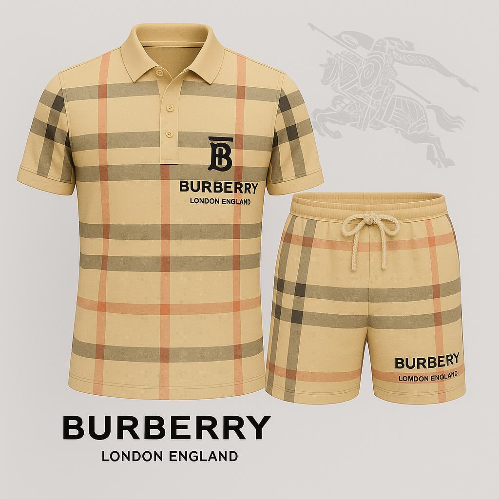 Burberry Check Polo Short + Beige Luxe