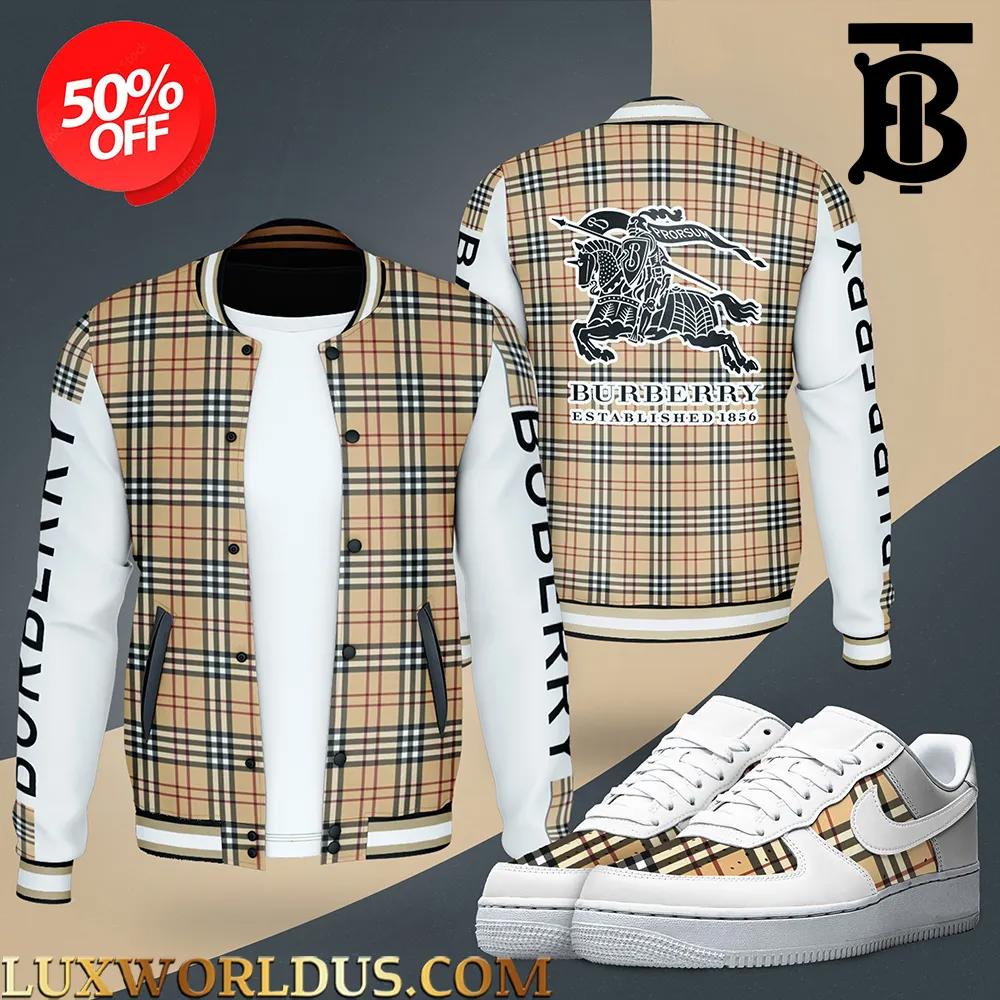 Burberry Check Varsity Jacket and Nike Air Force Sneaker Set