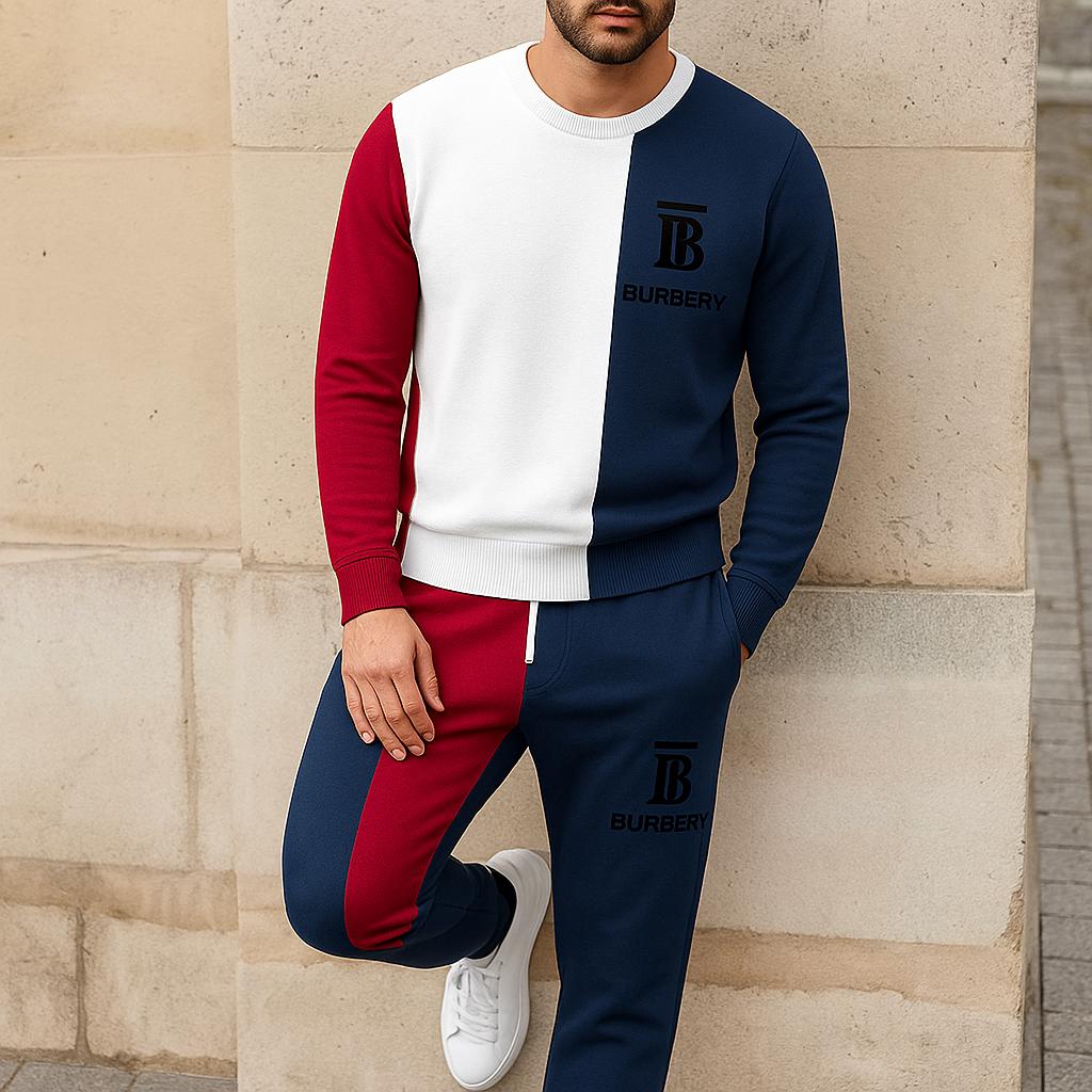 Burberry Colorblock Sweater And Pants Set | Bold & Chic