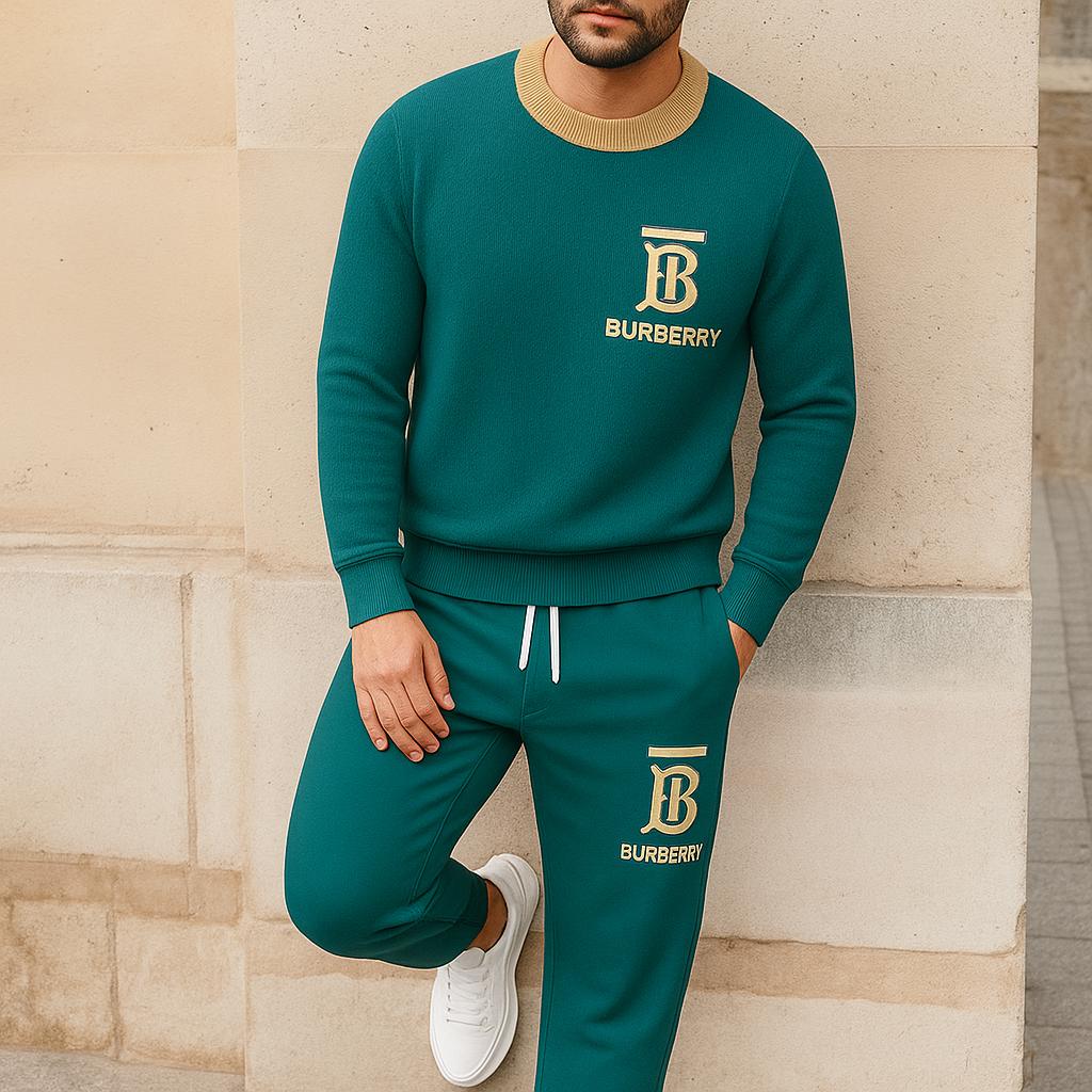 Burberry Green Cashmere Sweater And Pants Set | Luxe Edition