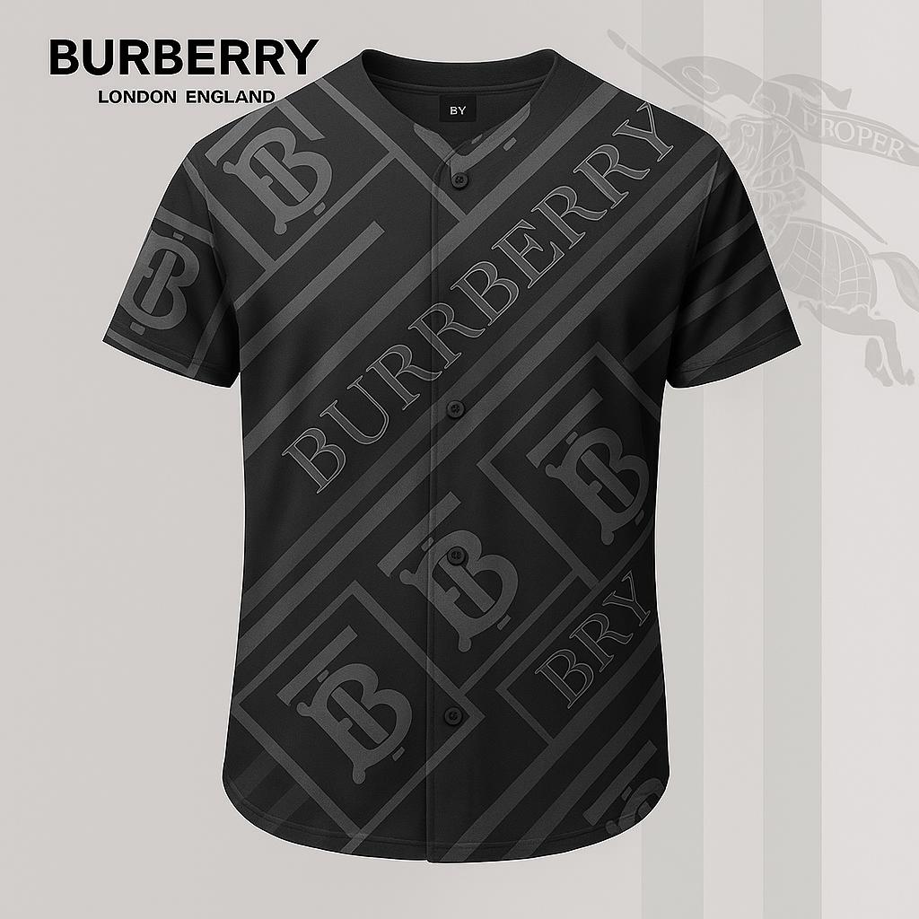 Burberry Iconic Baseball Jersey Black and Monogrammed
