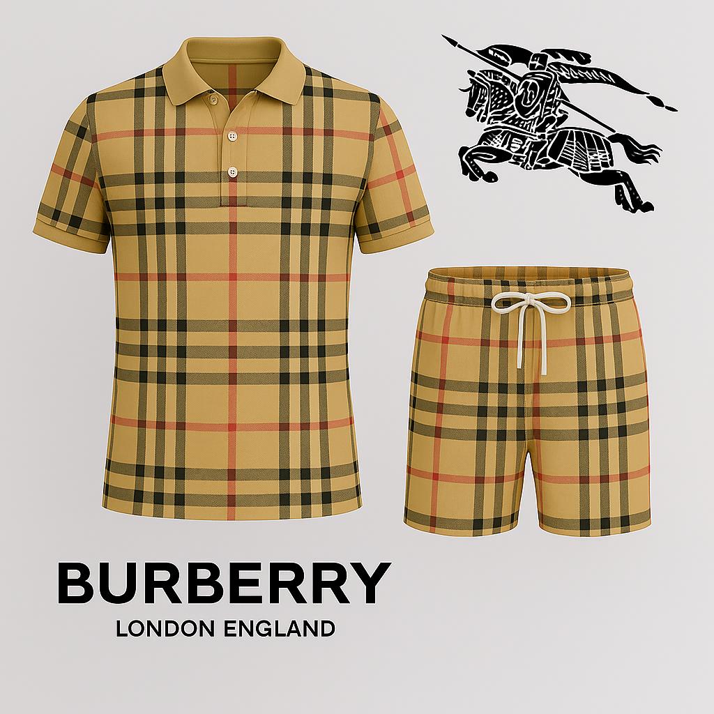 Burberry Iconic Check Polo Short and Shorts Set