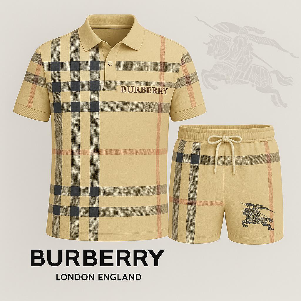 Burberry Iconic Check Polo Short & Shorts Set