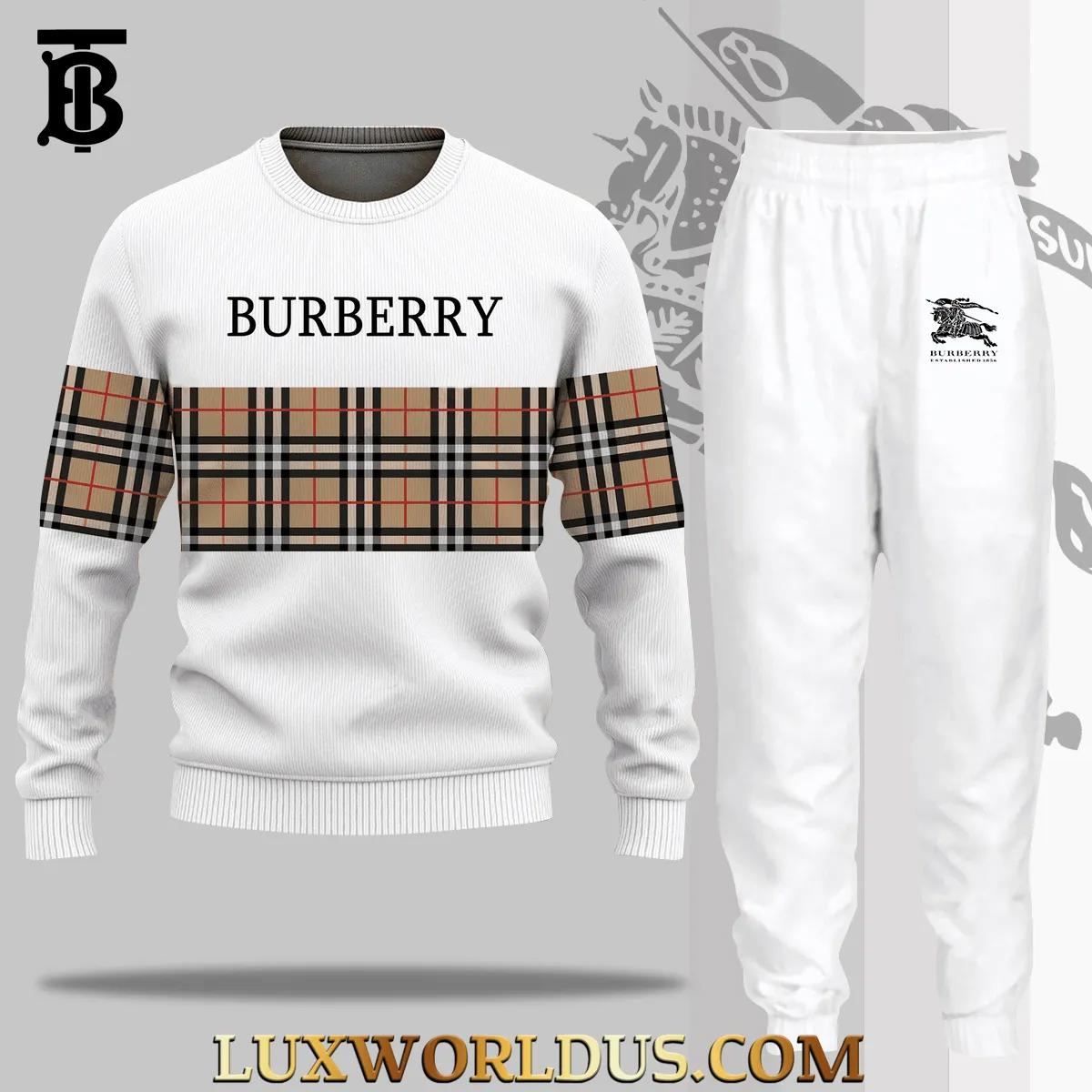 Burberry Iconic Check Sweater and Joggers Set