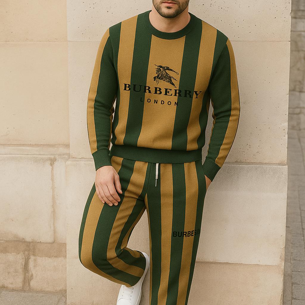 Burberry Iconic Striped Sweater and Pants Set