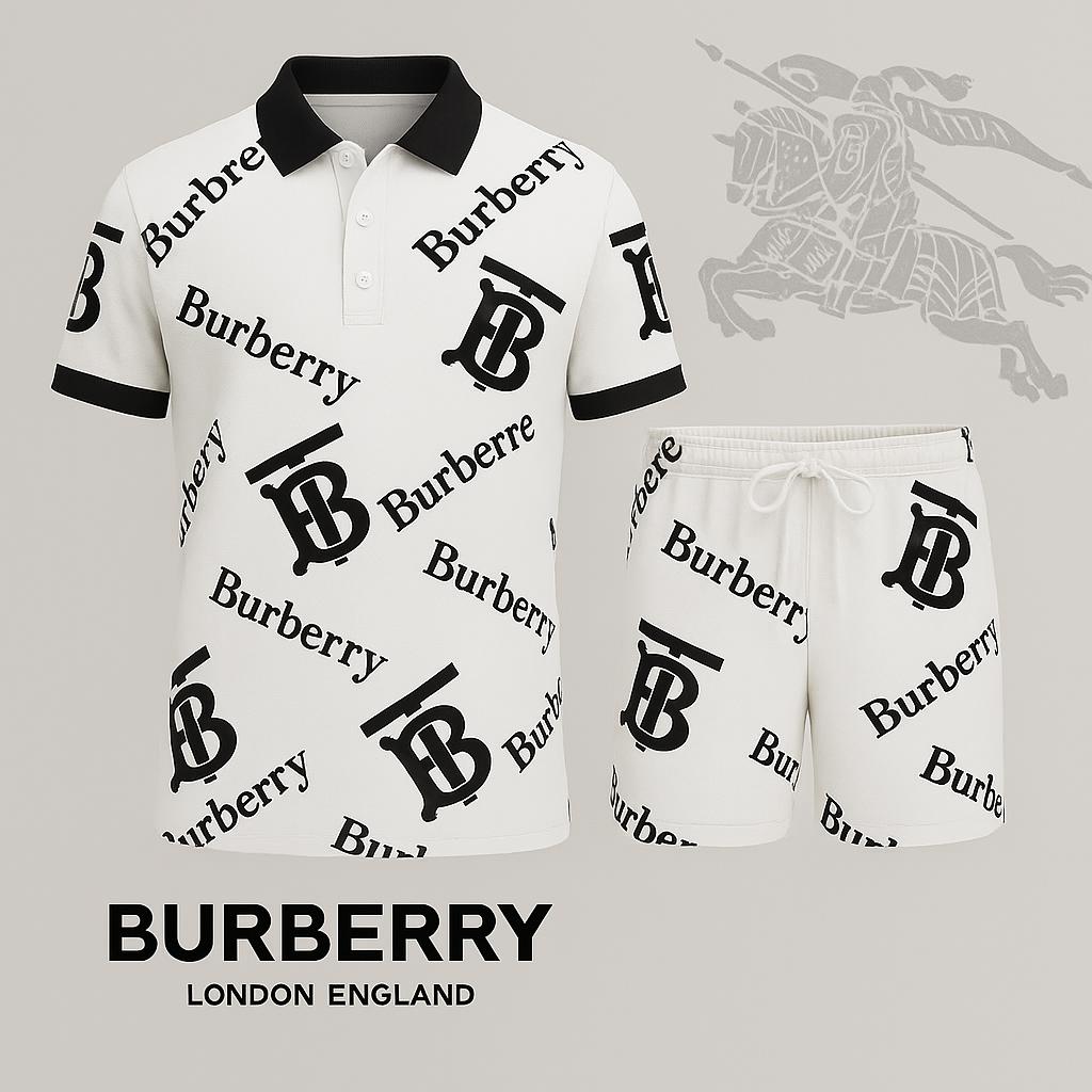 Burberry Iconic White Logo Polo Short
