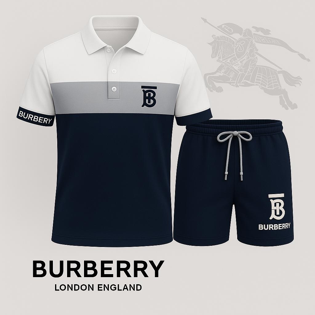 Burberry Luxe Colorblock Polo Short Set