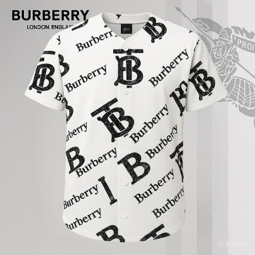 Burberry Monogram Baseball Jersey White Bold and Statement