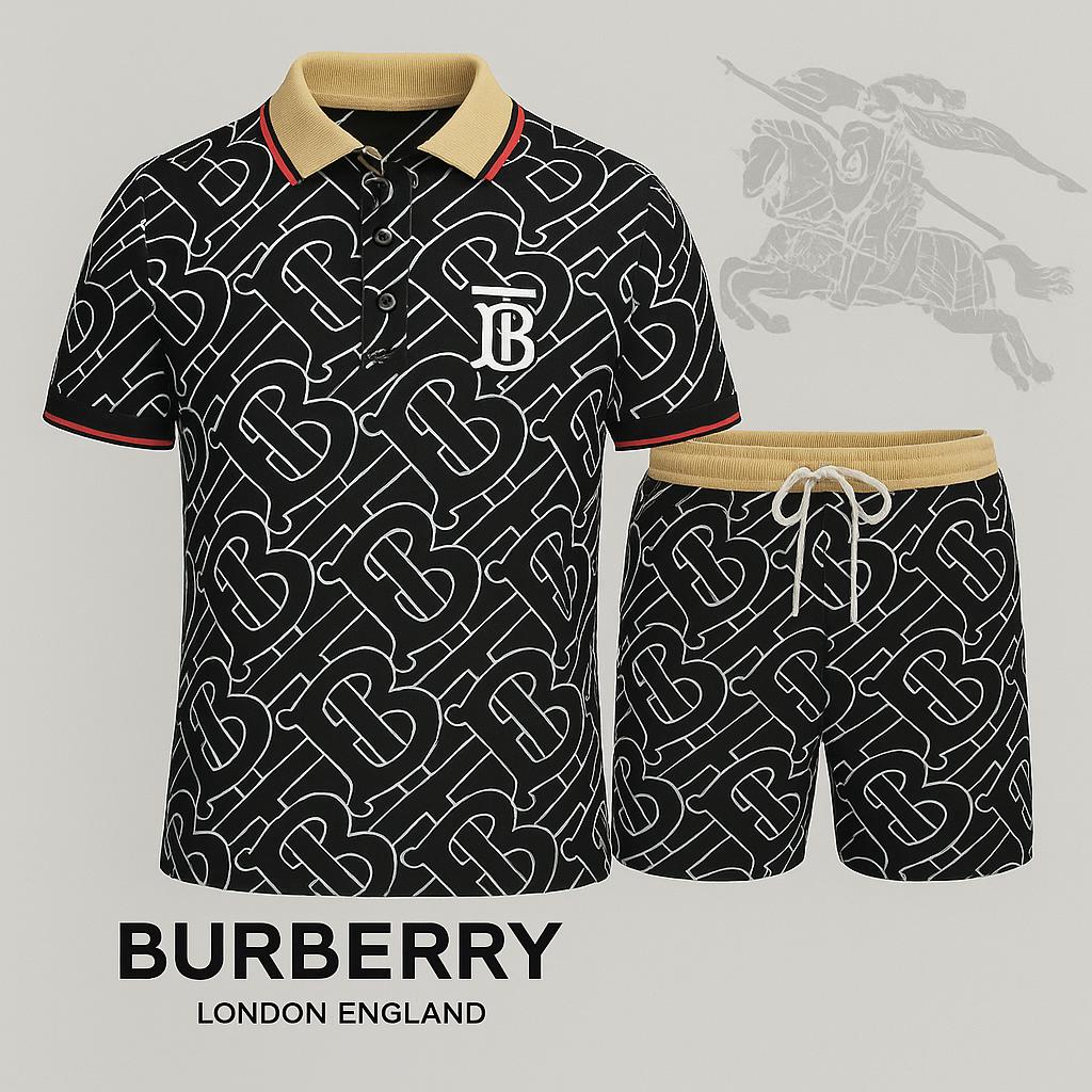 Burberry Monogram Polo Short & Shorts Set