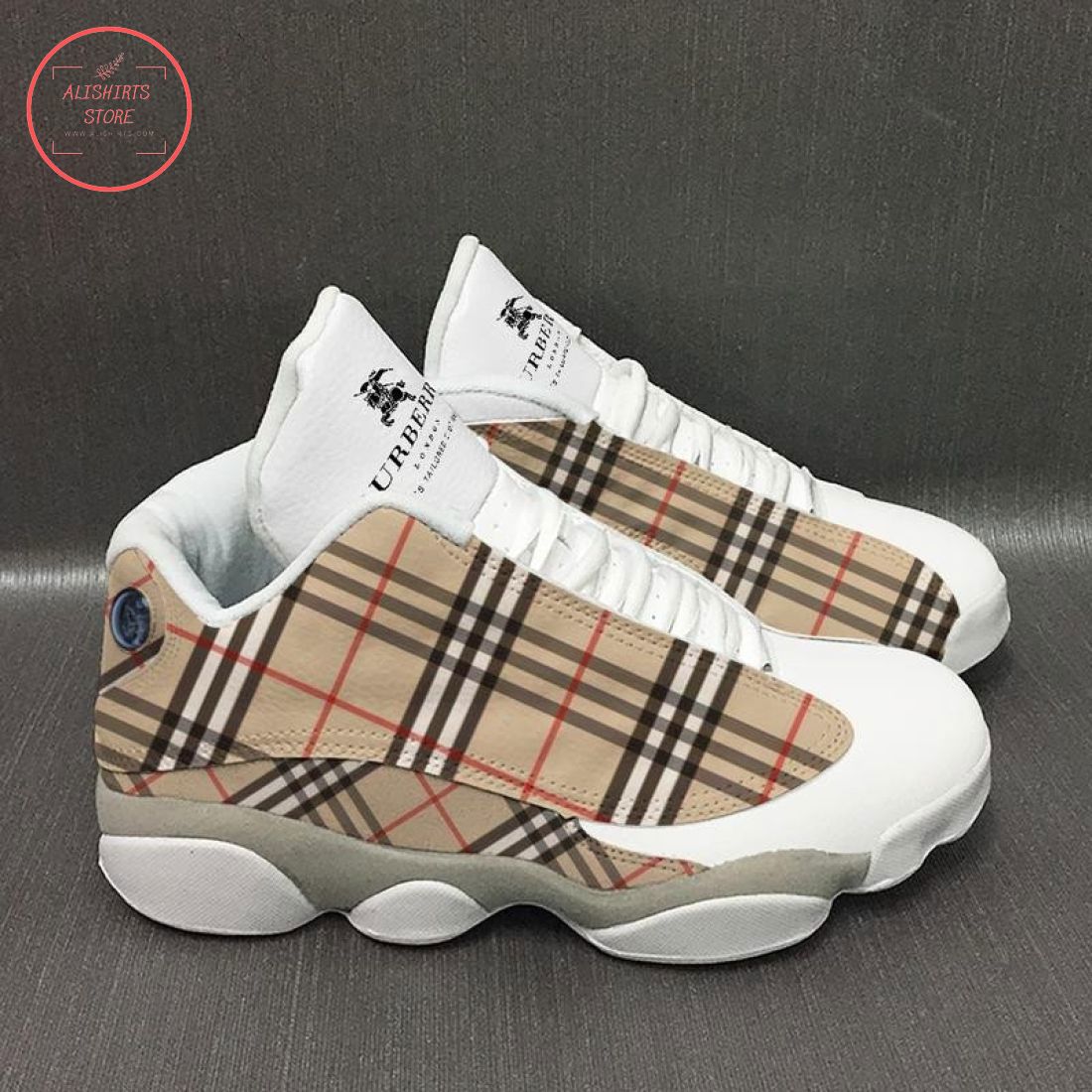 Burberry Plaid High-Top Jordan 13 Sneaker - Statement Piece