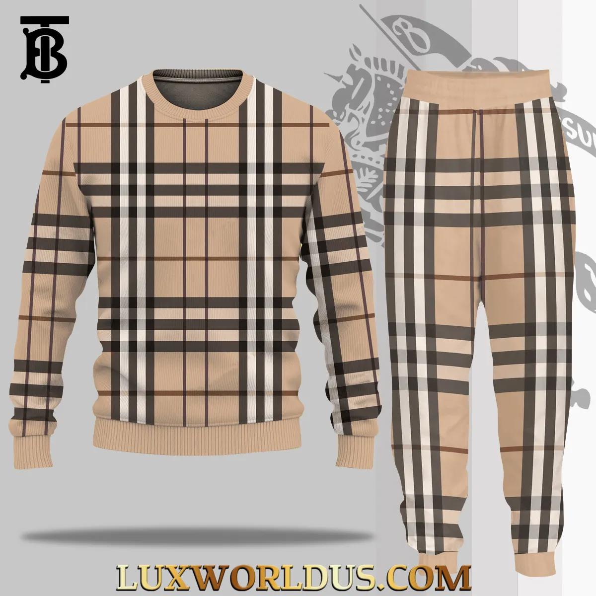 Burberry Plaid Jogger Set – Modern Chic Comfort