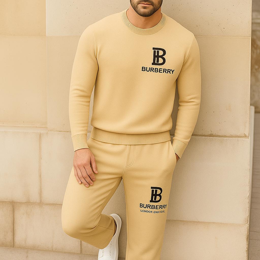 Burberry Premium Beige Sweater And Pants Set