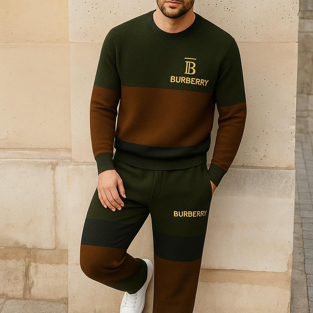 Burberry Premium Luxe Striped Sweater And Pants Set