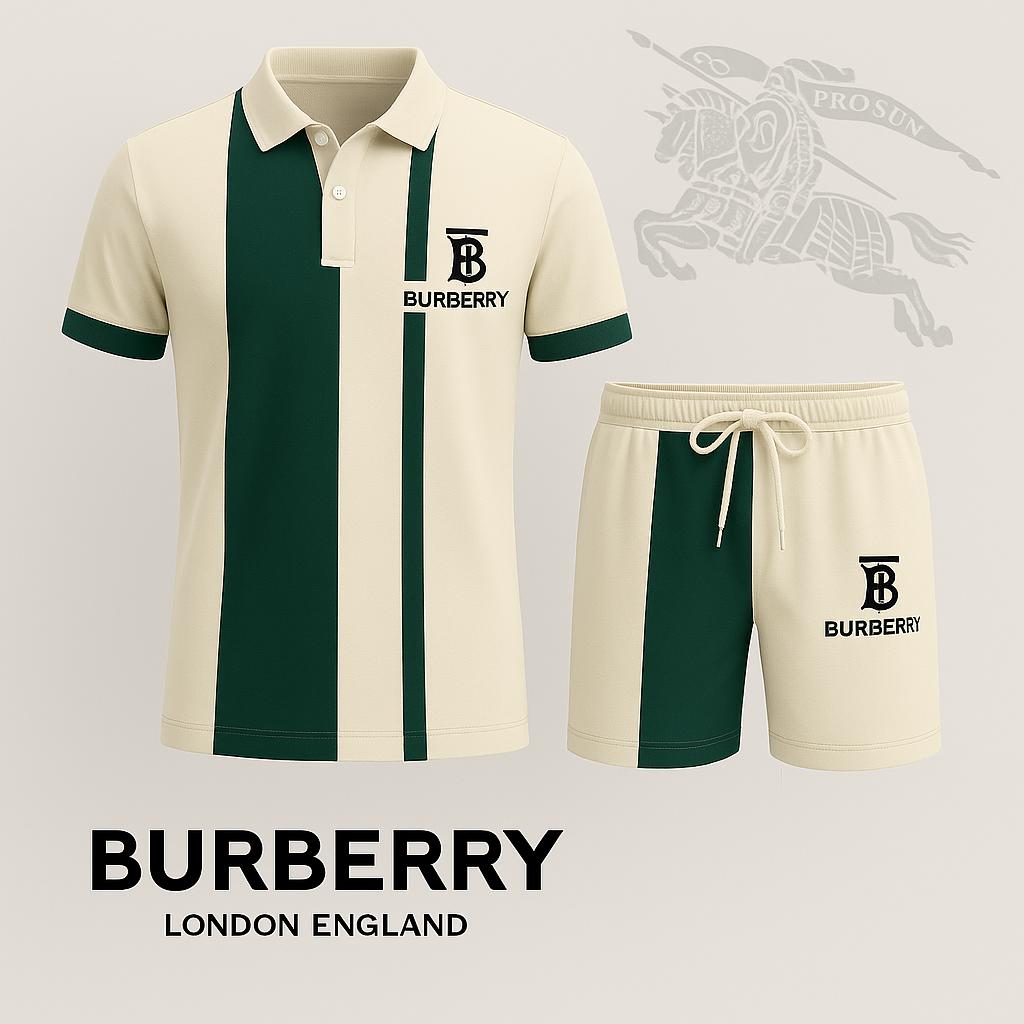 Burberry Premium Polo Short and T-Shirt Set