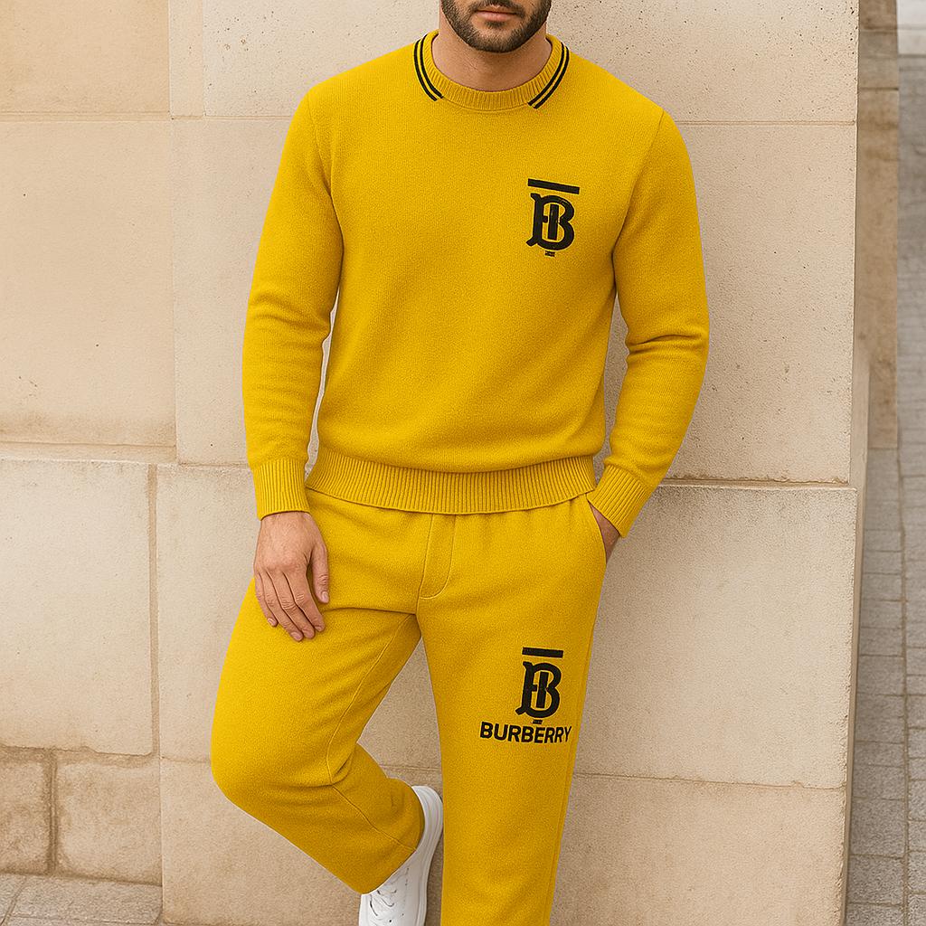 Burberry Yellow Cashmere Sweater And Pants Set - Luxe Look