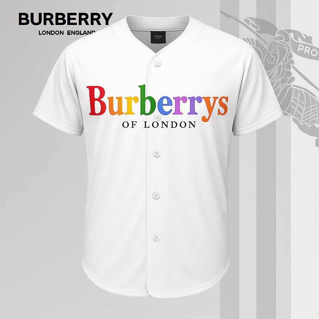 Burberrys of London Baseball Jersey - Bold Rainbow Print