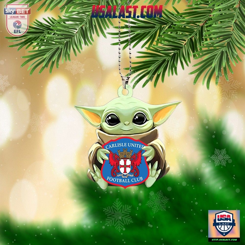 Carlisle United Football Club Baby Yoda Ornament