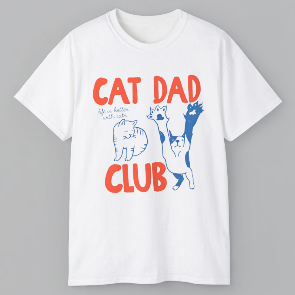 Cat Dad Club T-Shirt 3D Premium Statement Tee