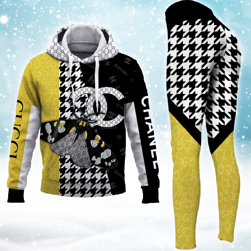 Chanel and Gucci Statement Hoodie & Leggings Set