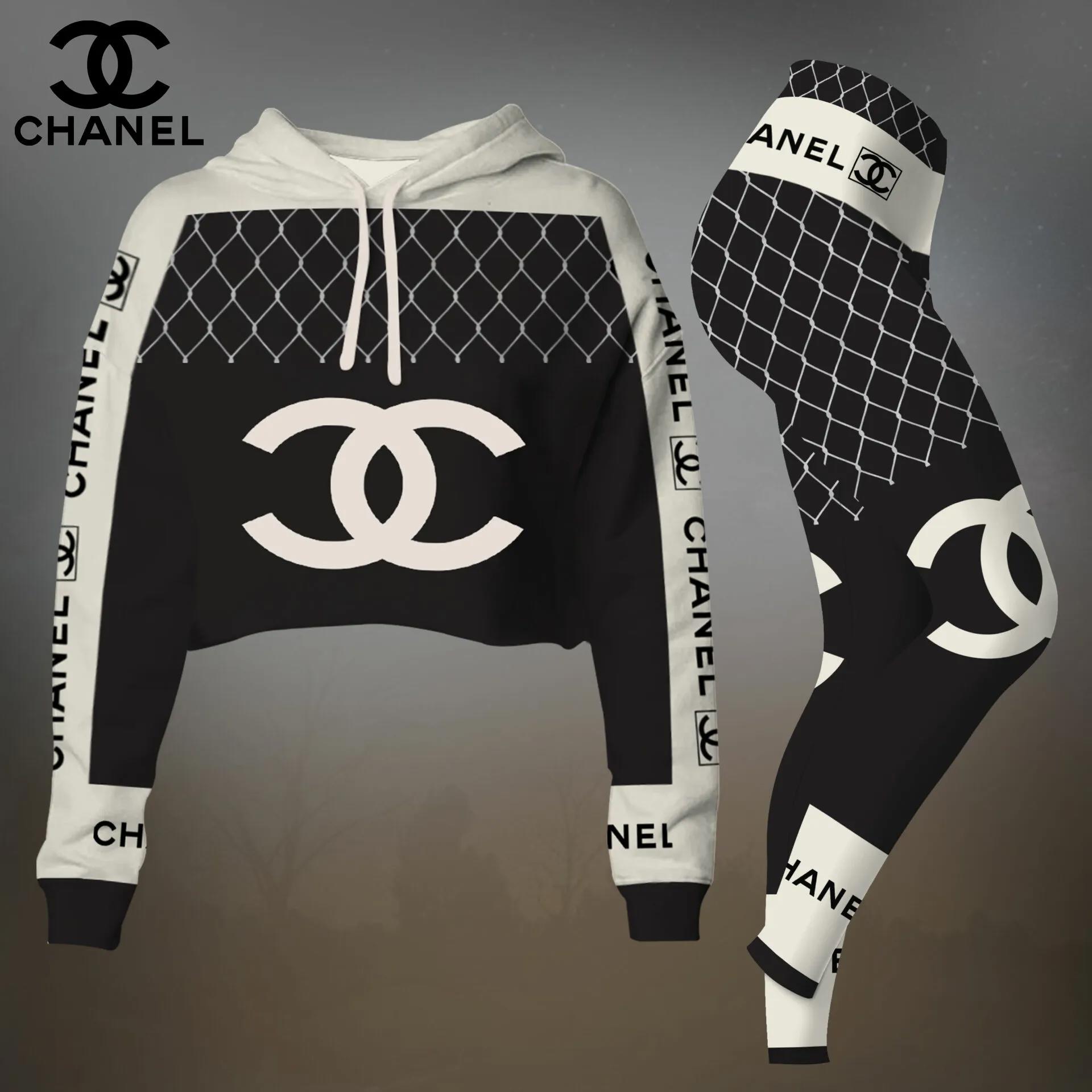 Chanel Black and White Chain Link Hoody Set