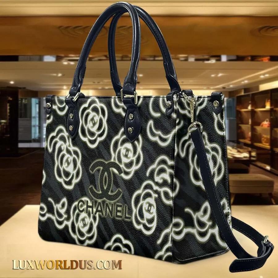 Chanel Black & White Camellia Statement Bag