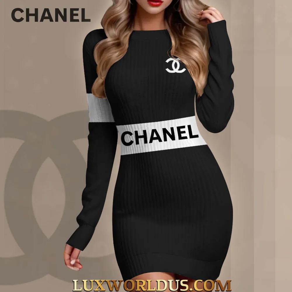 Chanel Bold Monogram Sweater Dress