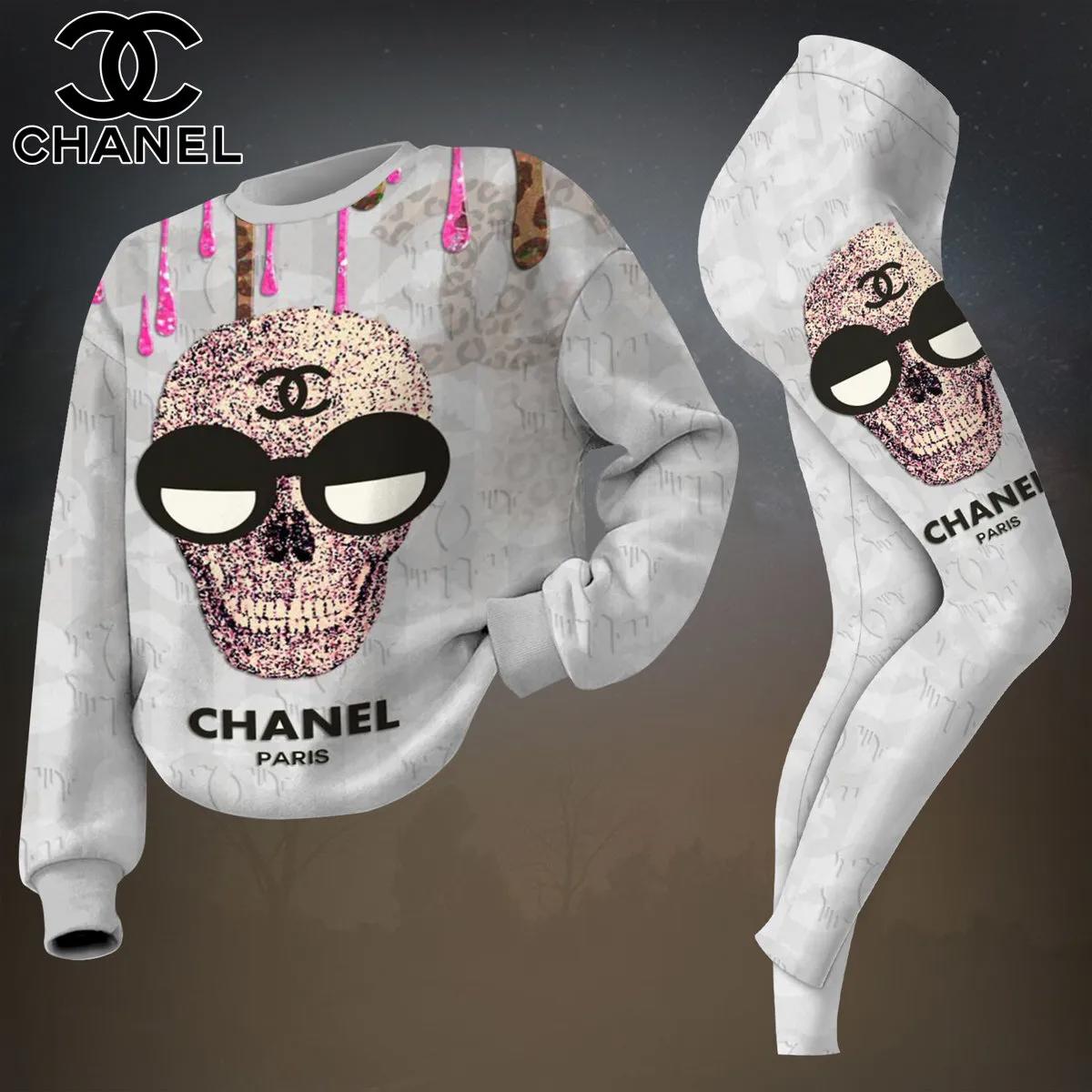 Chanel Bold Skull Sweatshirt & Leggings Set