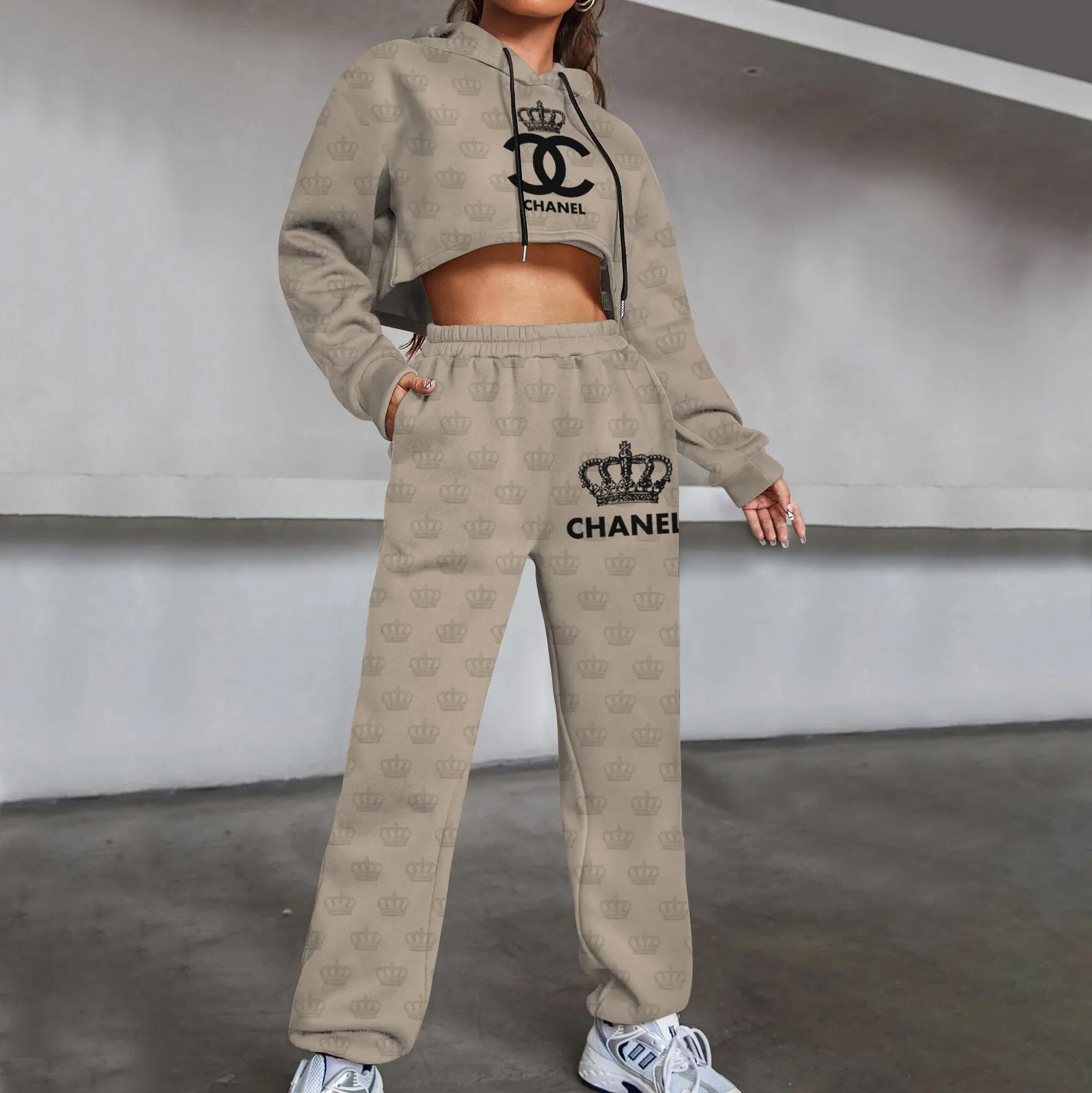 Chanel Crown Printed Hoodie Set