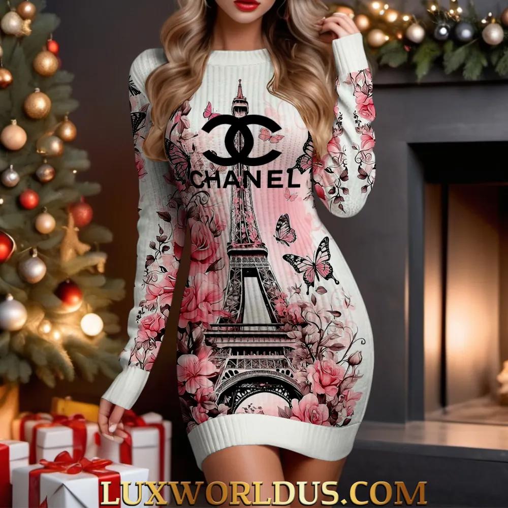 Chanel Eiffel Tower Sweater dress + Statement piece