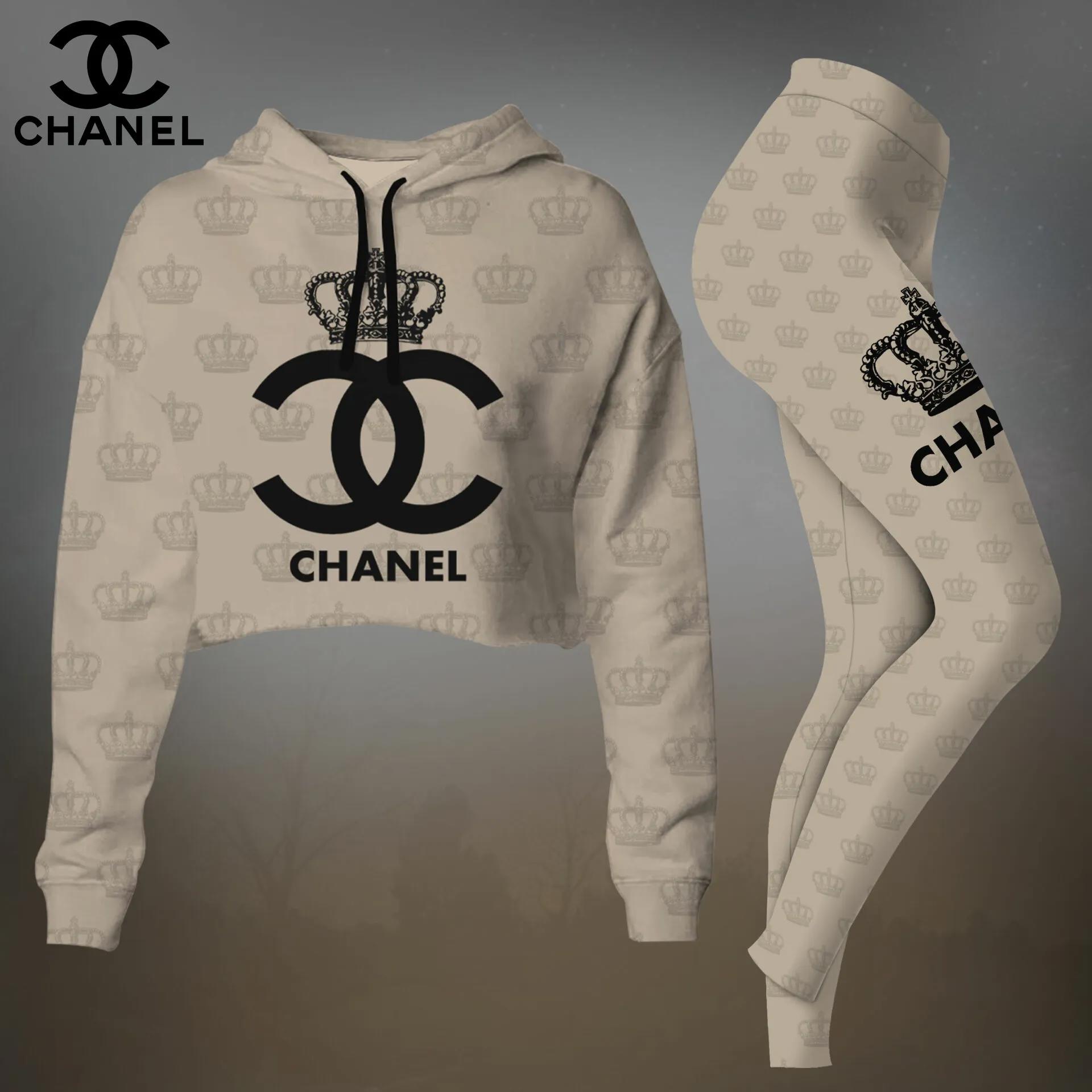 Chanel Iconic Cropped Hoodie with Crown Motif