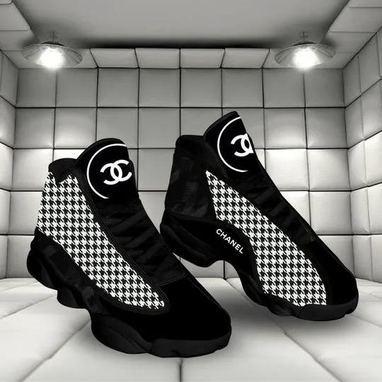 Chanel Iconic Houndstooth Jordan 13 Sneaker - Bold and Stylish