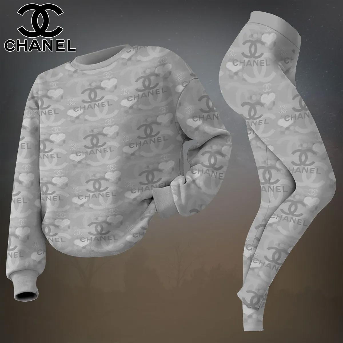 Chanel Iconic Logo Print Sweatshirt & Leggings Set