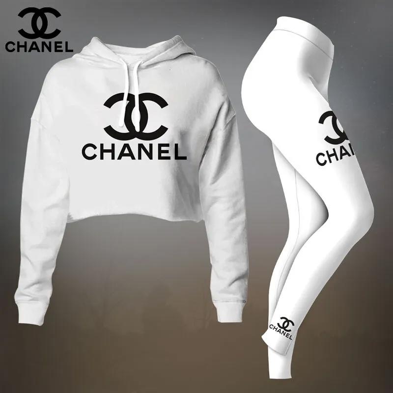 Chanel Iconic White Hoodie & Leggings Set