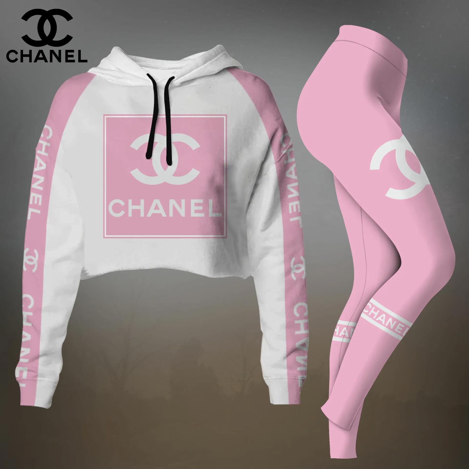 Chanel Pink Cropped Hoodie Set | Exclusive Designer Edition